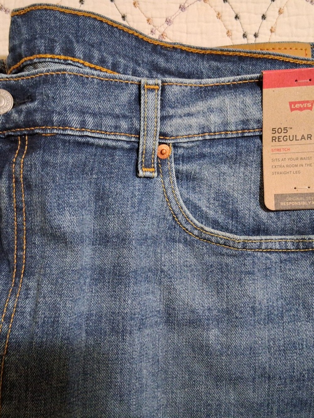 NWT Levi's 505 Jeans Tag 42x30 Actual 46x31 Rise 13.5" Hips 24.5" Leg Open 9"